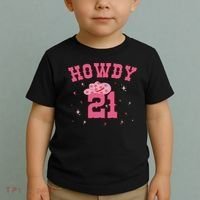Groovy Howdy 21 Funny Retro Cowgirl Awesome 21st Birthday Toddler T-Shirt thumb 2