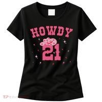 Groovy Howdy 21 Funny Retro Cowgirl Awesome 21st Birthday Women's T-Shirt thumb 0