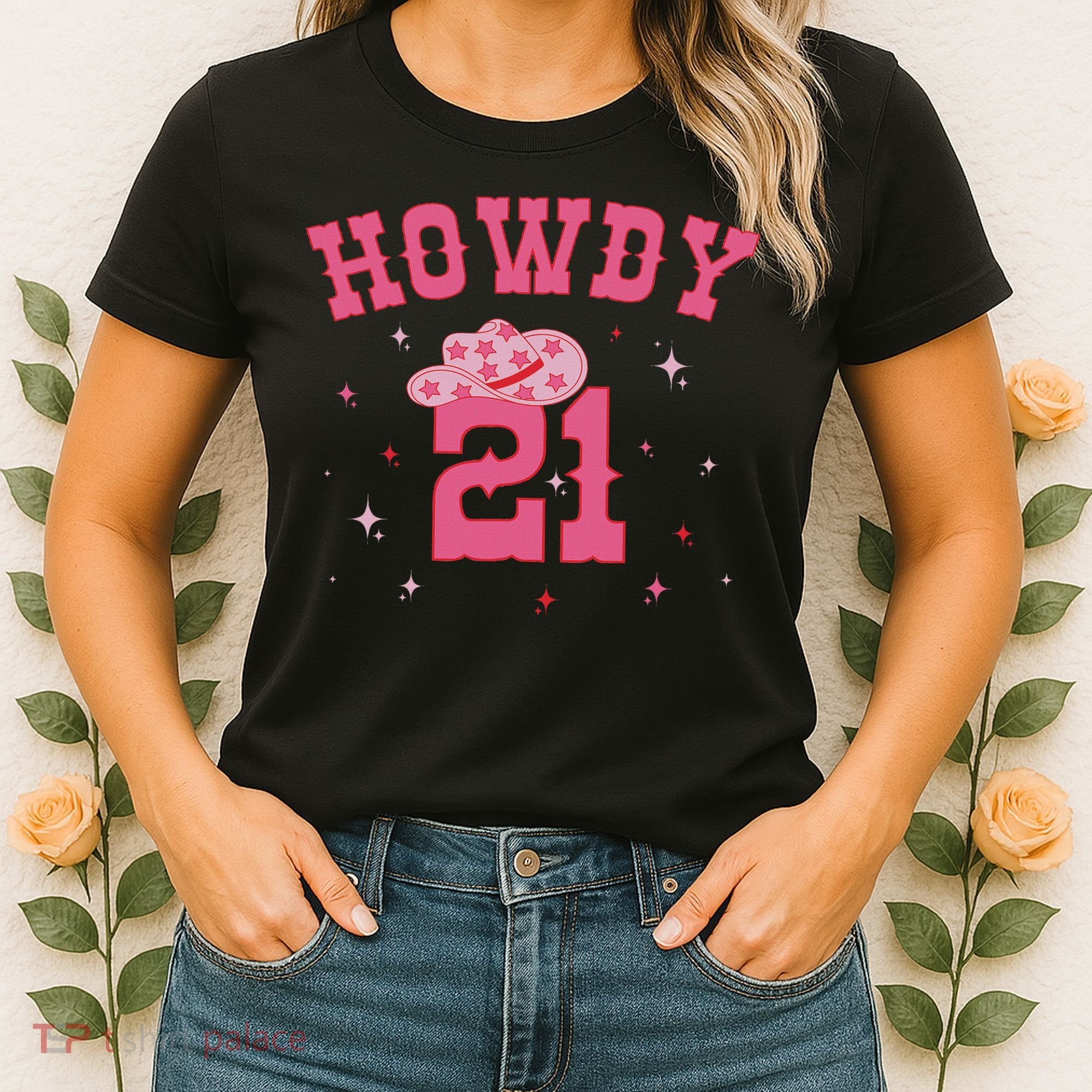 Groovy Howdy 21 Funny Retro Cowgirl Awesome 21st Birthday Women's T-Shirt