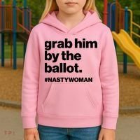 Grab Him By The Ballot #Nastywoman Kids Hoodie thumb 3