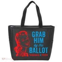 Grab Him By The Ballot Kamala 2024 Funny Harris Election Tote Bag thumb 0