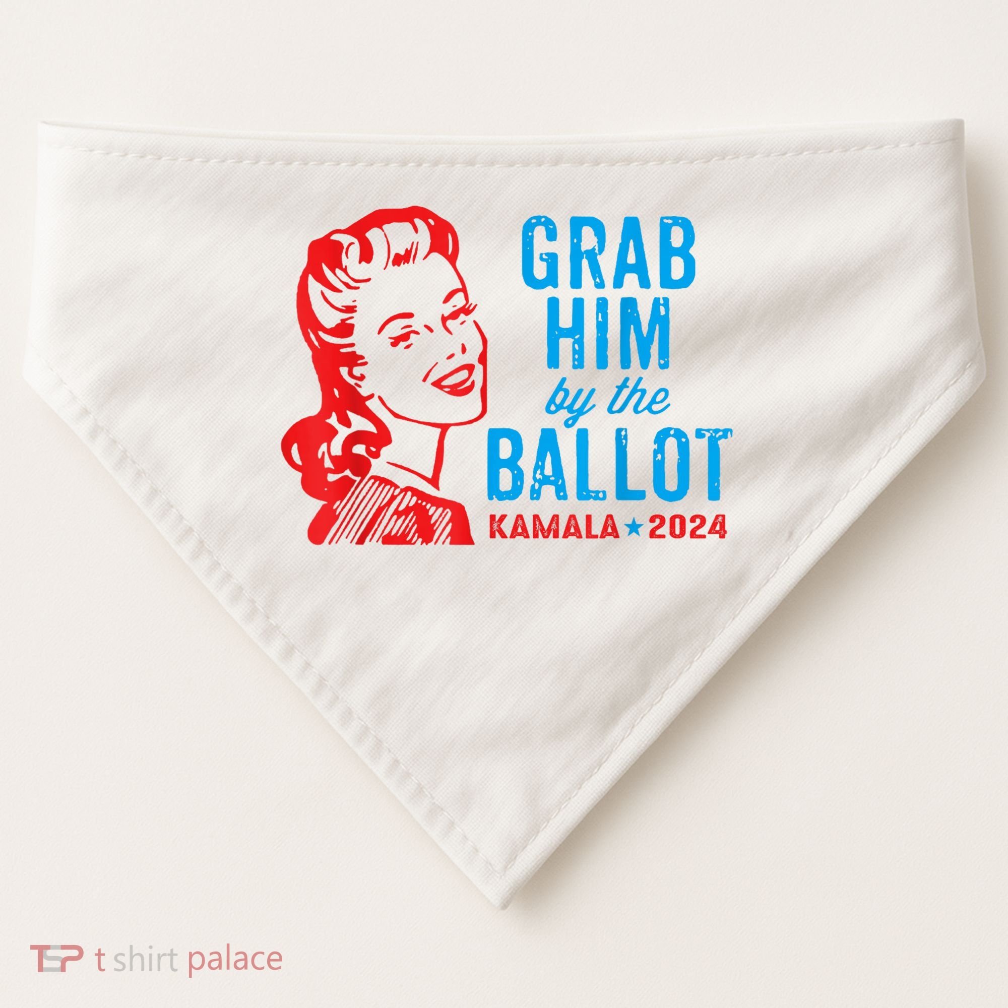 Grab Him By The Ballot Kamala 2024 Funny Harris Election USA-Made Doggie Bandana