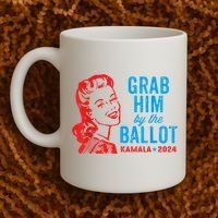 Grab Him By The Ballot Kamala 2024 Funny Harris Election Coffee Mug thumb 2