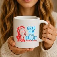 Grab Him By The Ballot Kamala 2024 Funny Harris Election Coffee Mug thumb 3