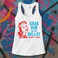 Grab Him By The Ballot Kamala 2024 Funny Harris Election Women's Tank Top thumb 3