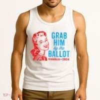 Grab Him By The Ballot Kamala 2024 Funny Harris Election Tank Top thumb 3