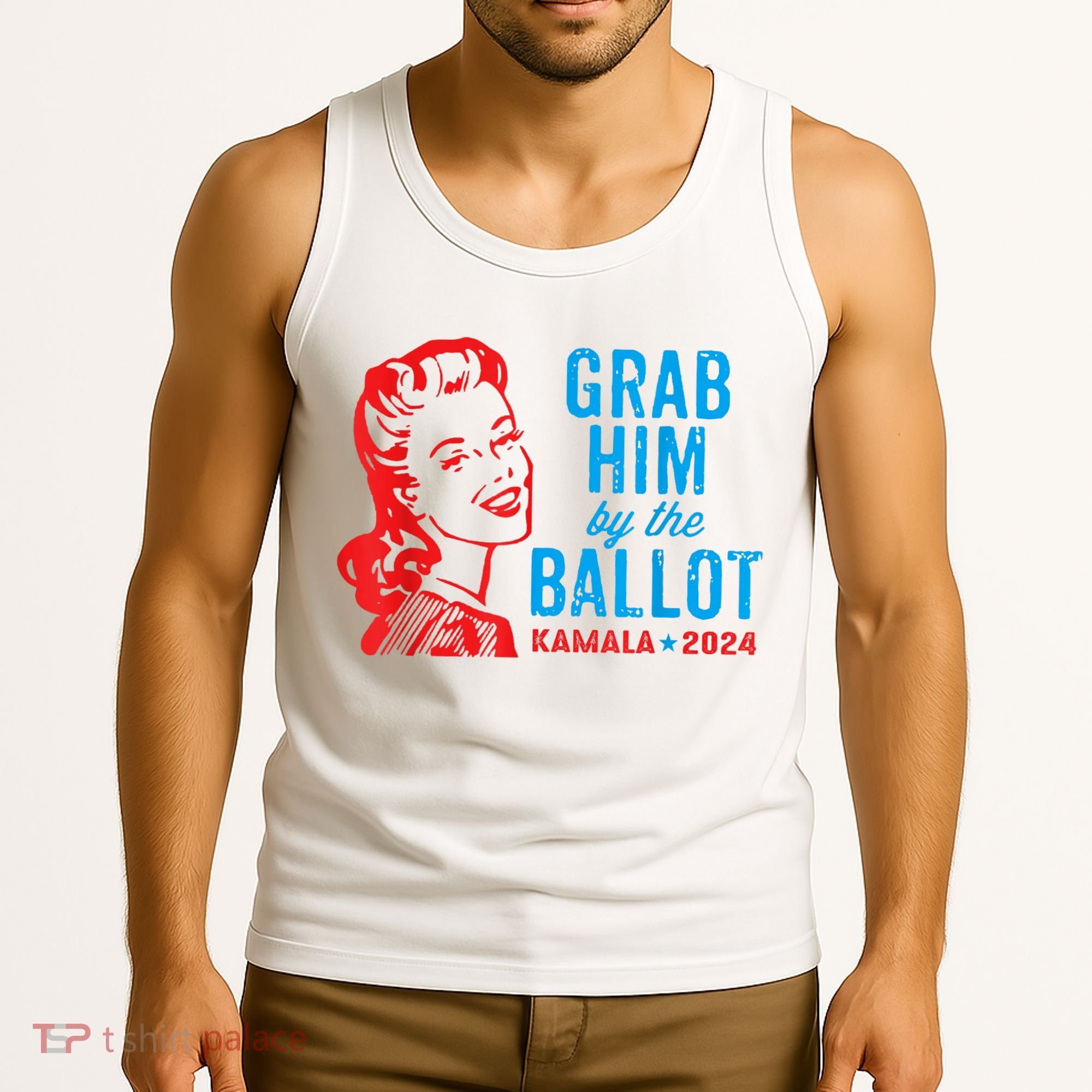 Grab Him By The Ballot Kamala 2024 Funny Harris Election Tank Top