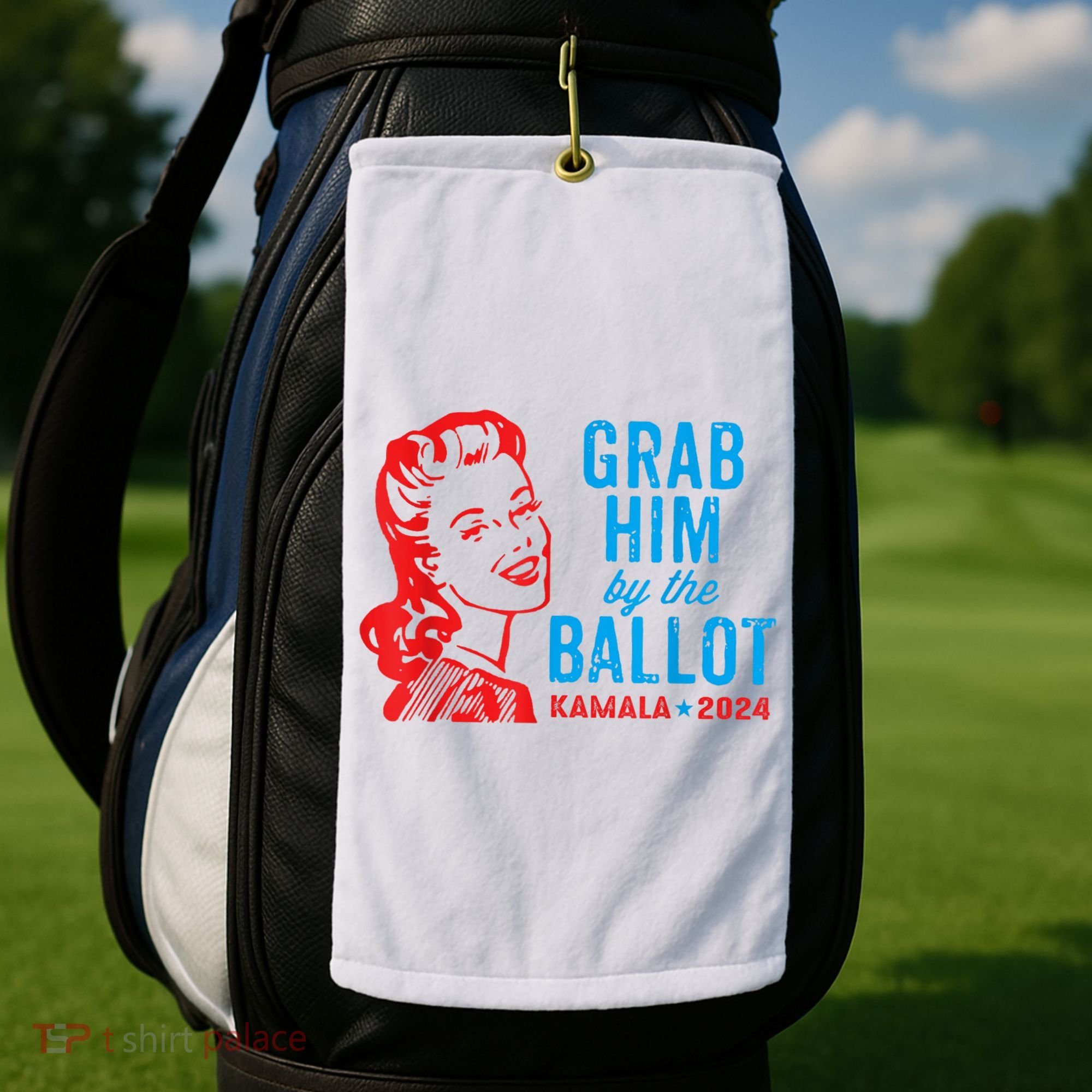 Grab Him By The Ballot Kamala 2024 Funny Harris Election Golf Towel