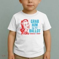 Grab Him By The Ballot Kamala 2024 Funny Harris Election Toddler T-Shirt thumb 2