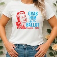 Grab Him By The Ballot Kamala 2024 Funny Harris Election Women's T-Shirt thumb 2