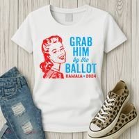 Grab Him By The Ballot Kamala 2024 Funny Harris Election Women's T-Shirt thumb 3