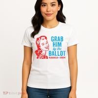 Grab Him By The Ballot Kamala 2024 Funny Harris Election Women's T-Shirt thumb 4