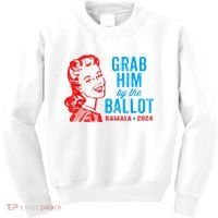 Grab Him By The Ballot Kamala 2024 Funny Harris Election Kids Sweatshirt thumb 0