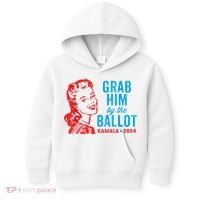 Grab Him By The Ballot Kamala 2024 Funny Harris Election Kids Hoodie thumb 0
