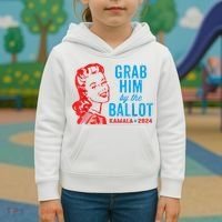 Grab Him By The Ballot Kamala 2024 Funny Harris Election Kids Hoodie thumb 3