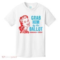 Grab Him By The Ballot Kamala 2024 Funny Harris Election Kids T-Shirt thumb 0