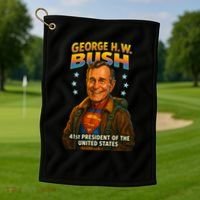 George H.W. Bush The Presidential Chronicles Golf Towel thumb 1
