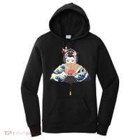 Geisha Hiding Behind Fan Wave Retro Japanese Art Graphic Women's Hoodie thumb 0