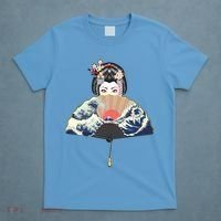 Geisha Hiding Behind Fan Wave Retro Japanese Art Graphic T-Shirt thumb 4