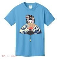 Geisha Hiding Behind Fan Wave Retro Japanese Art Graphic Kids T-Shirt thumb 0
