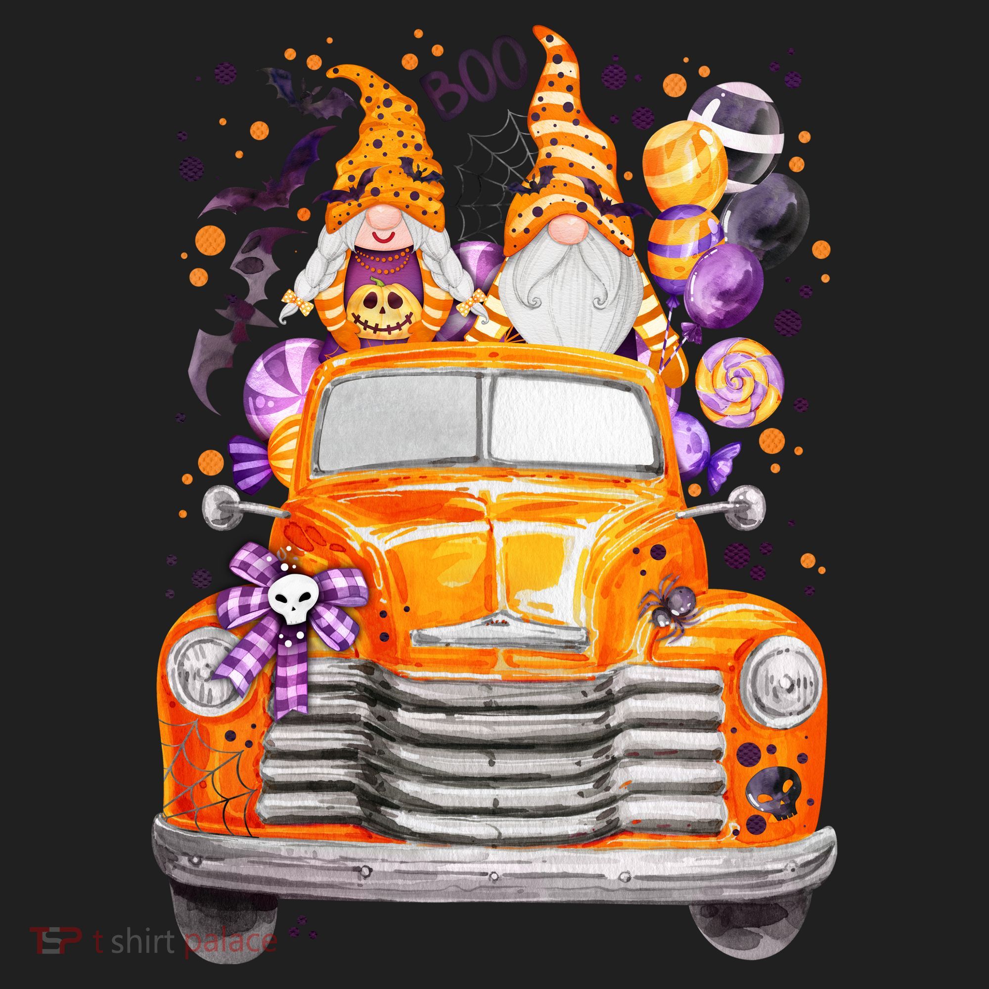 Gnome Halloween Boo Truck Women's Sweatshirt