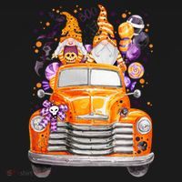 Gnome Halloween Boo Truck Toddler Hoodie thumb 2
