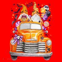 Gnome Halloween Boo Truck Santa Hat thumb 1