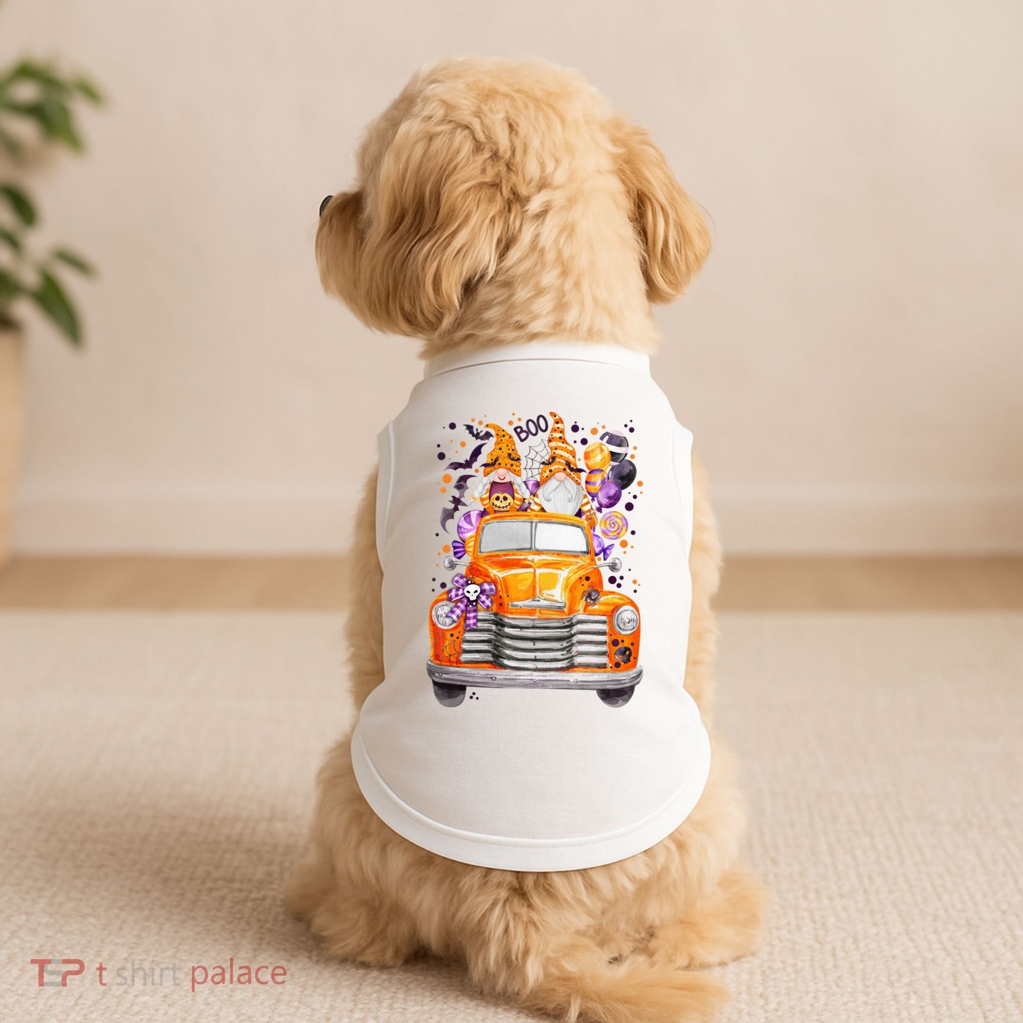 Gnome Halloween Boo Truck Doggie Tank