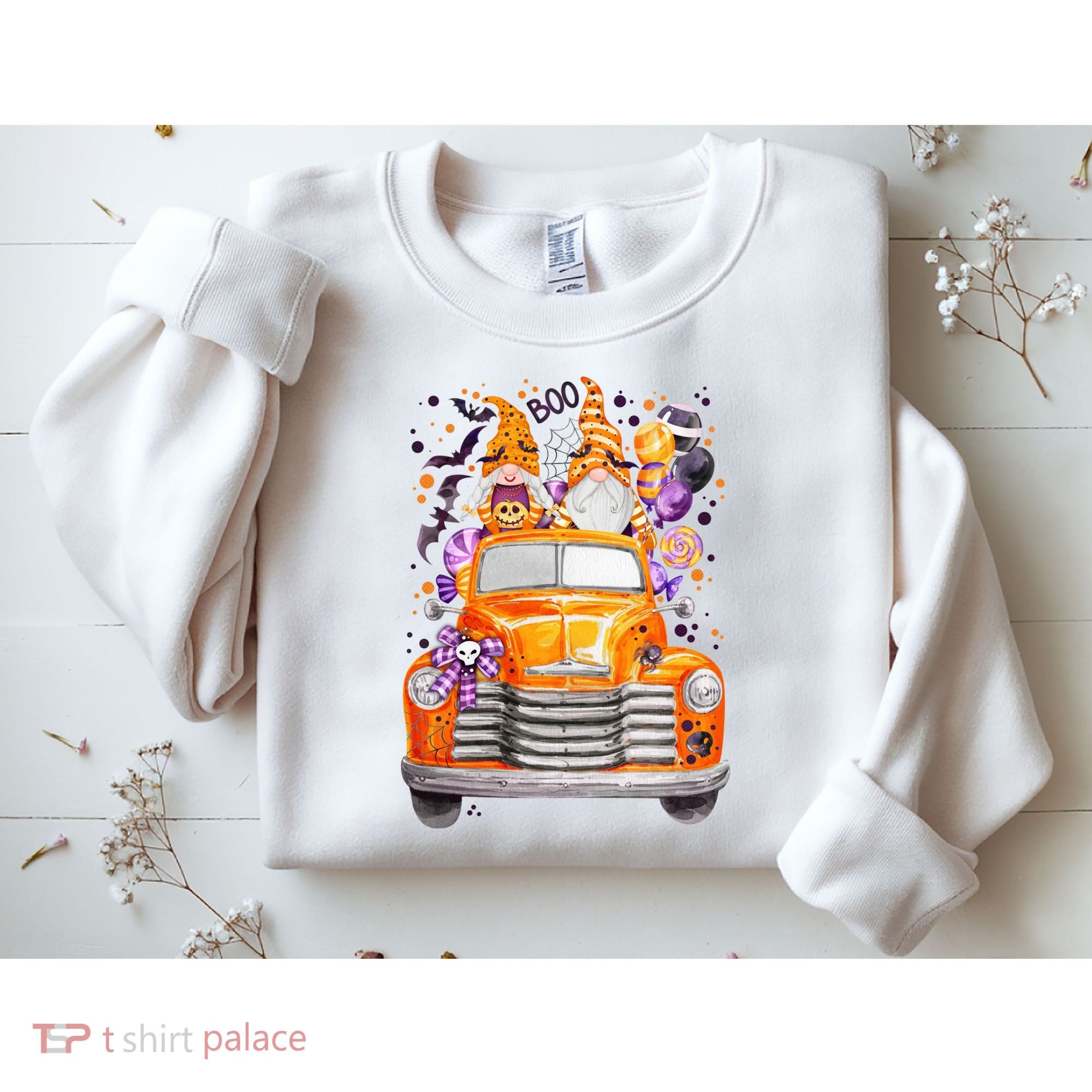 Gnome Halloween Boo Truck Sweatshirt