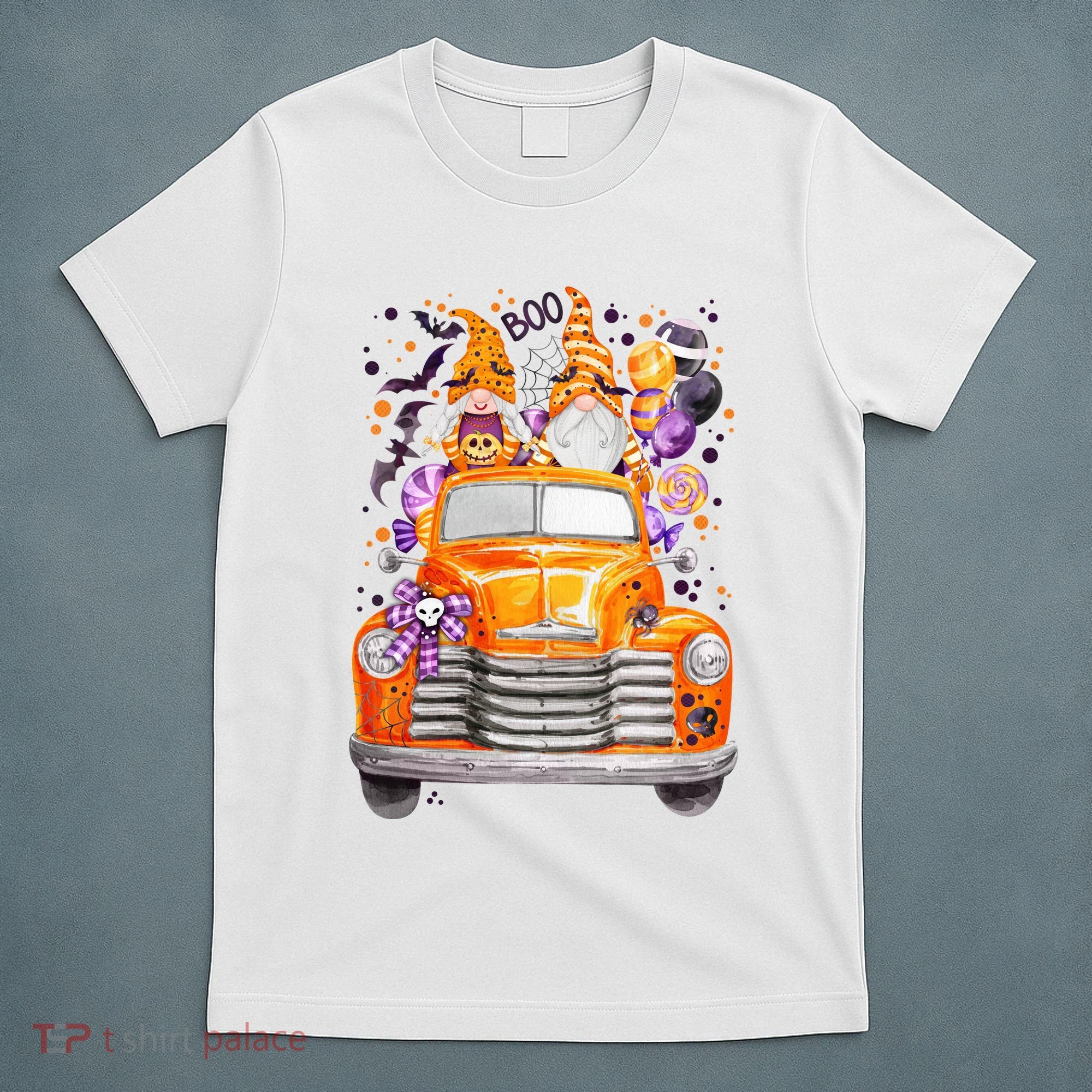 Gnome Halloween Boo Truck T-Shirt