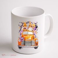 Gnome Halloween Boo Truck Coffee Mug thumb 1