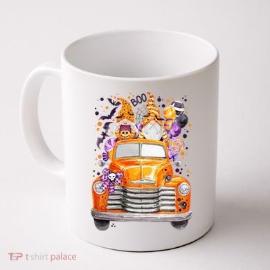 Gnome Halloween Boo Truck Coffee Mug