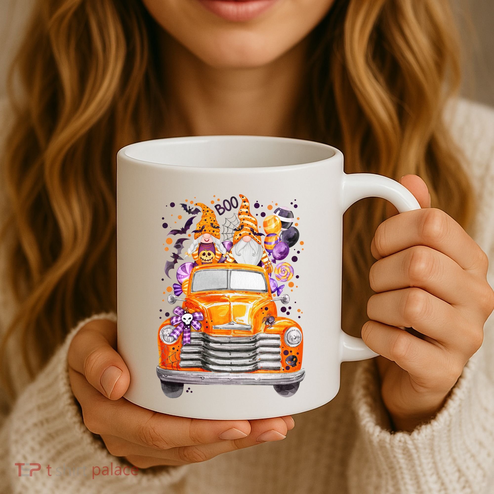 Gnome Halloween Boo Truck Coffee Mug