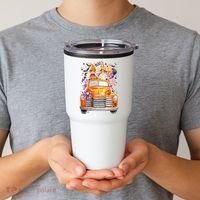 Gnome Halloween Boo Truck Tumbler thumb 2