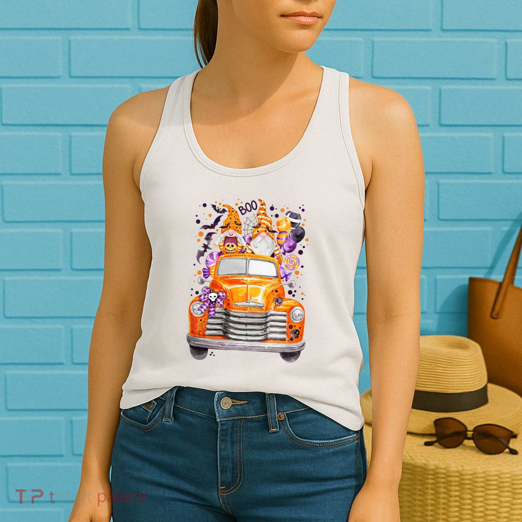 Gnome Halloween Boo Truck Women's Tank Top