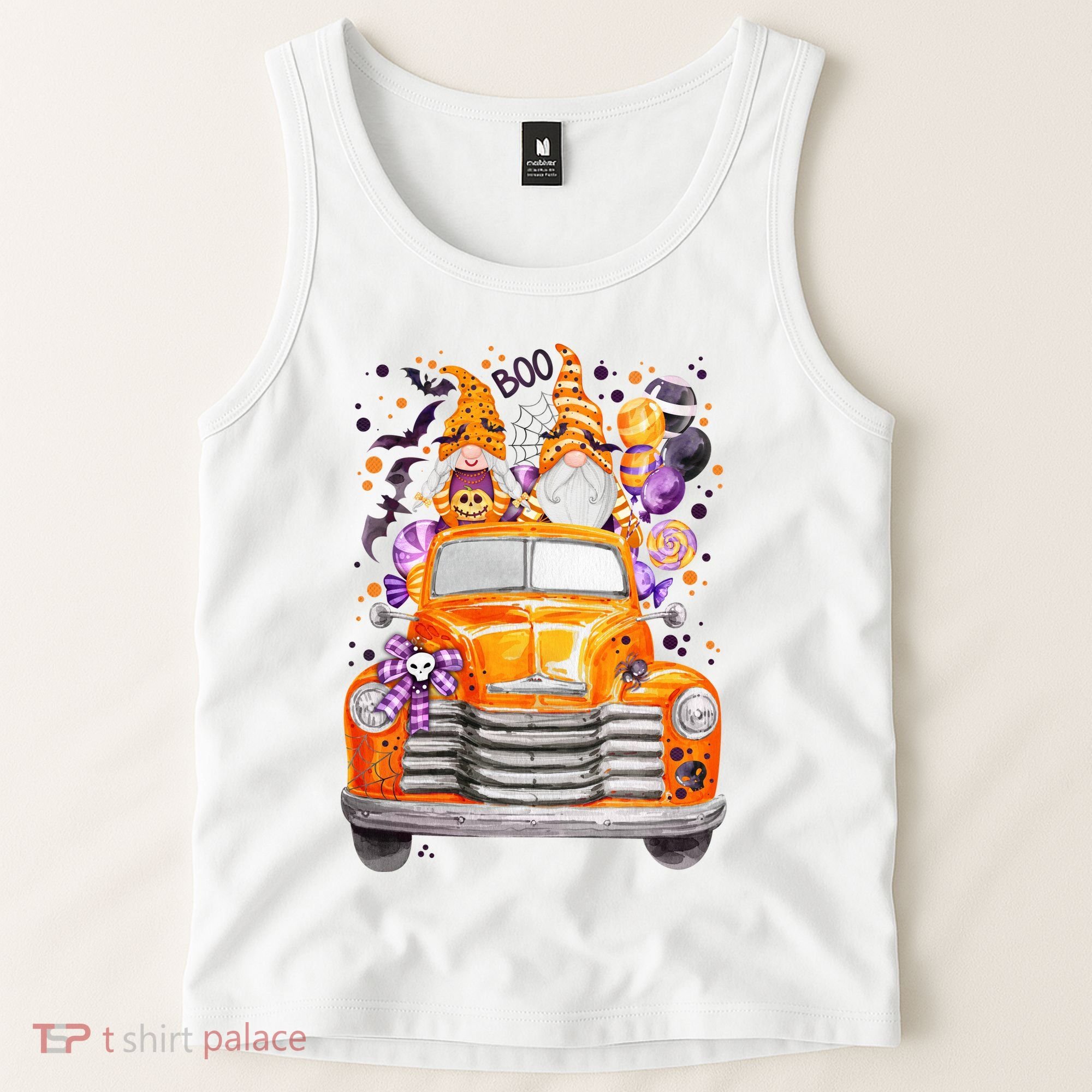 Gnome Halloween Boo Truck Tank Top