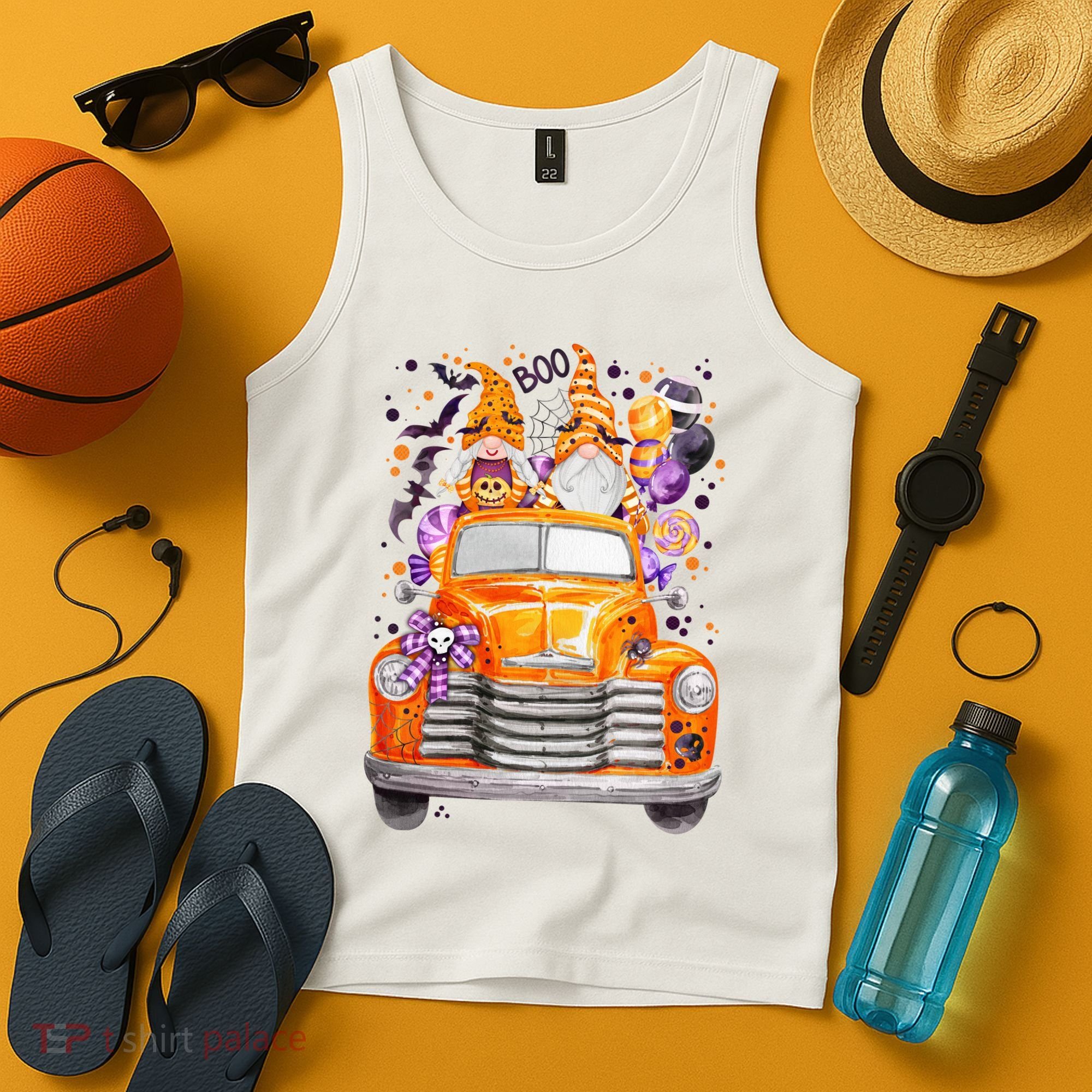 Gnome Halloween Boo Truck Tank Top