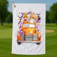 Gnome Halloween Boo Truck Golf Towel thumb 1