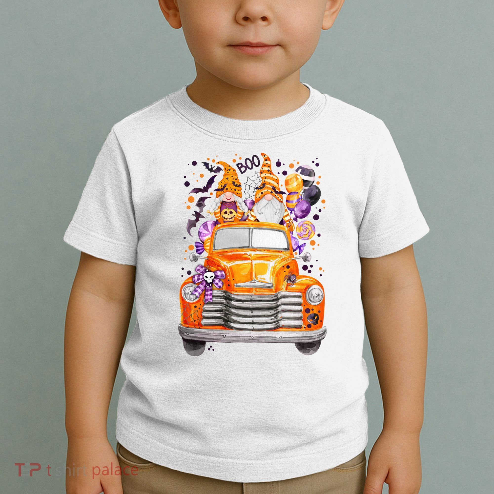 Gnome Halloween Boo Truck Toddler T-Shirt