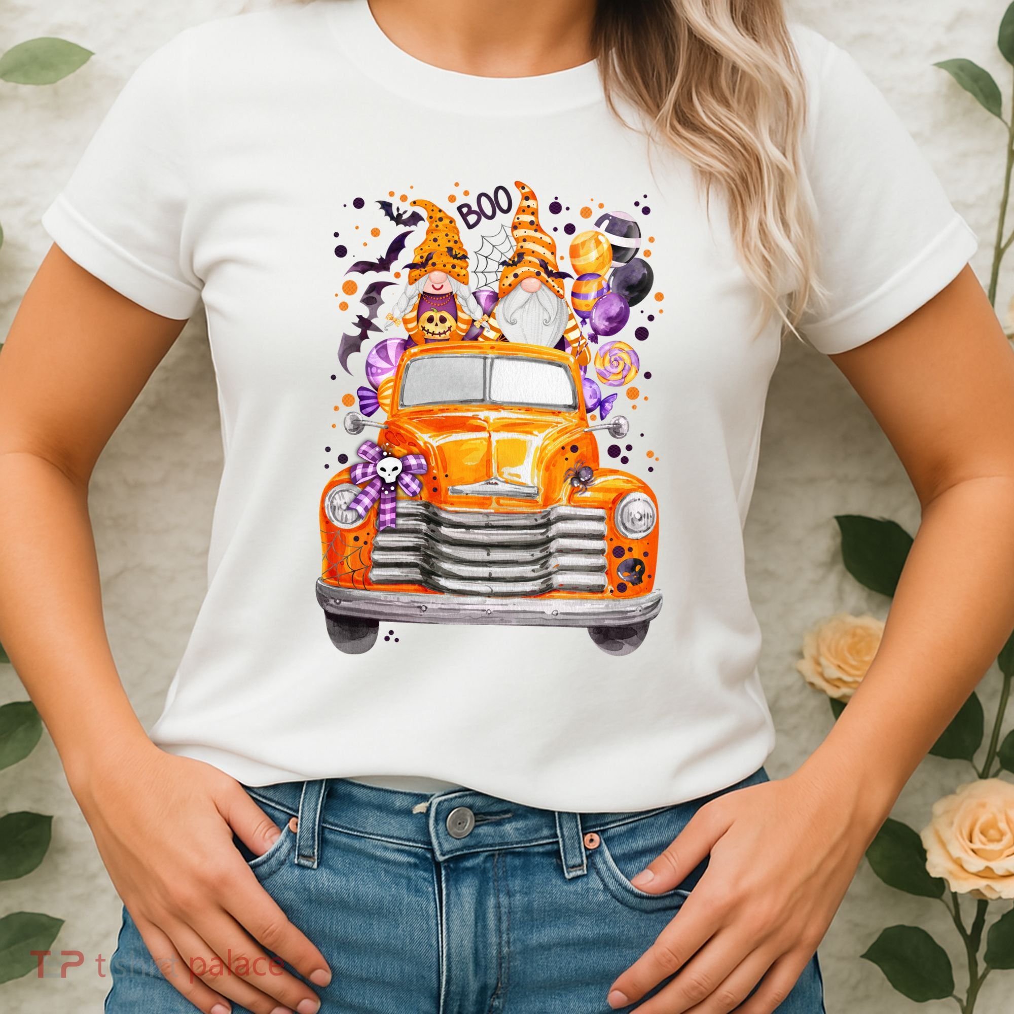 Gnome Halloween Boo Truck Women's T-Shirt