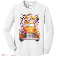 Gnome Halloween Boo Truck Kids Long Sleeve Shirt thumb 0