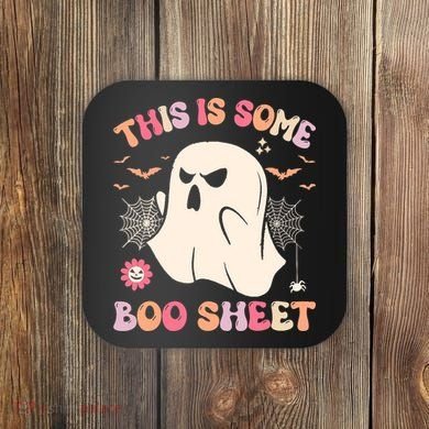Groovy Halloween Boo Ghost Costume This Is Some Boo Sheet Coaster