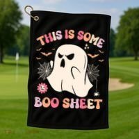 Groovy Halloween Boo Ghost Costume This Is Some Boo Sheet Golf Towel thumb 1