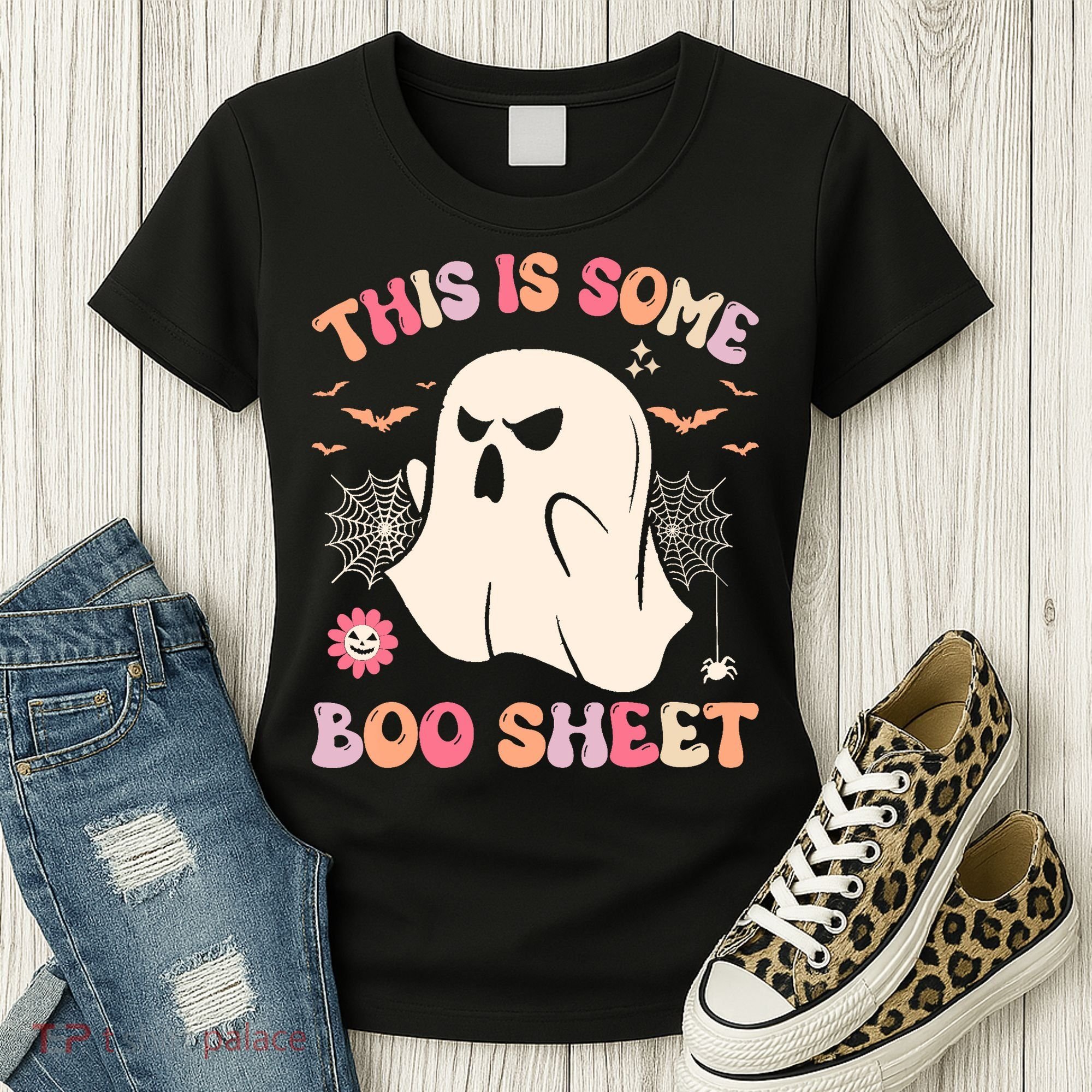 Groovy Halloween Boo Ghost Costume This Is Some Boo Sheet Women's T-Shirt