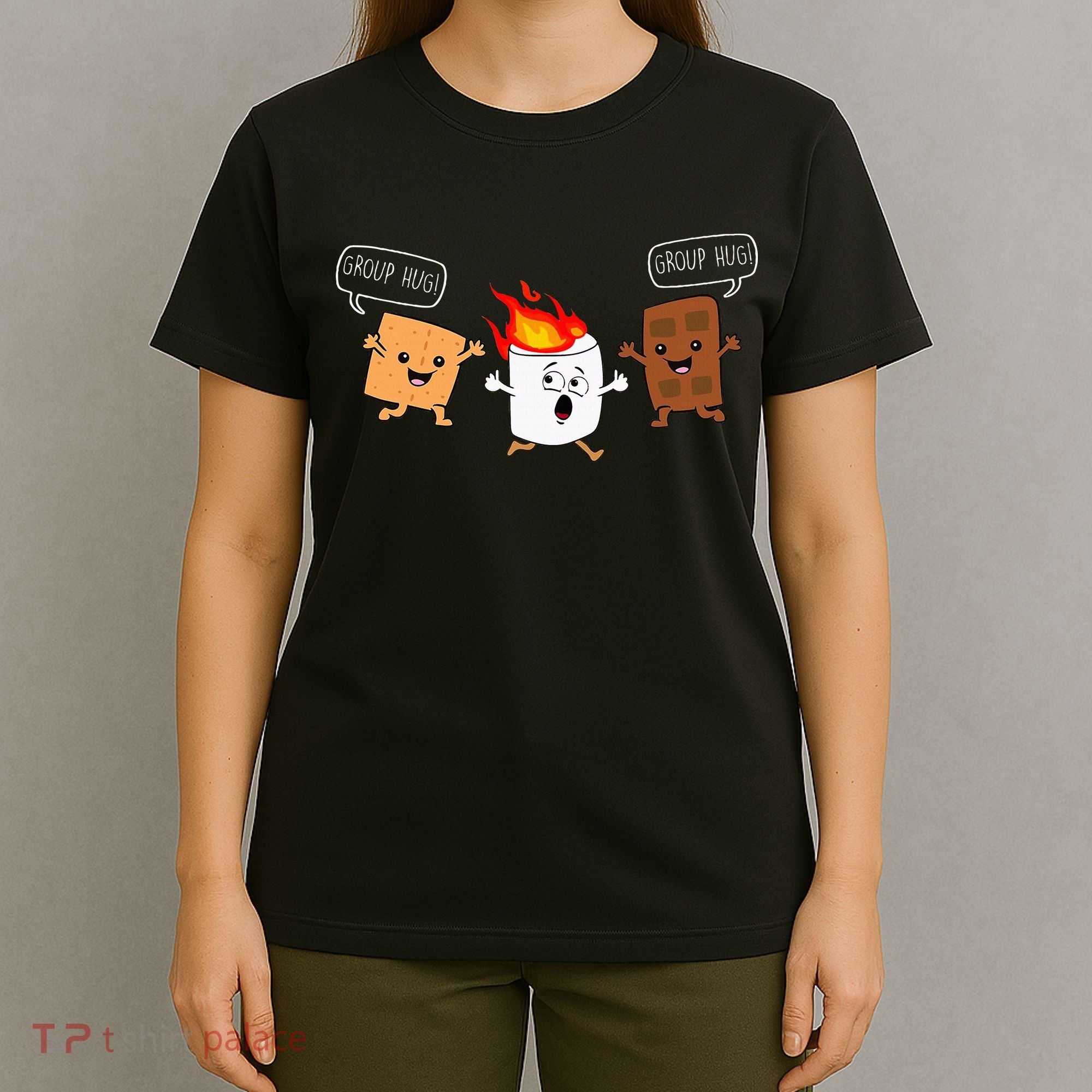 Group Hug Camping Campfire Chocolate Marshmallow SMores T-Shirt