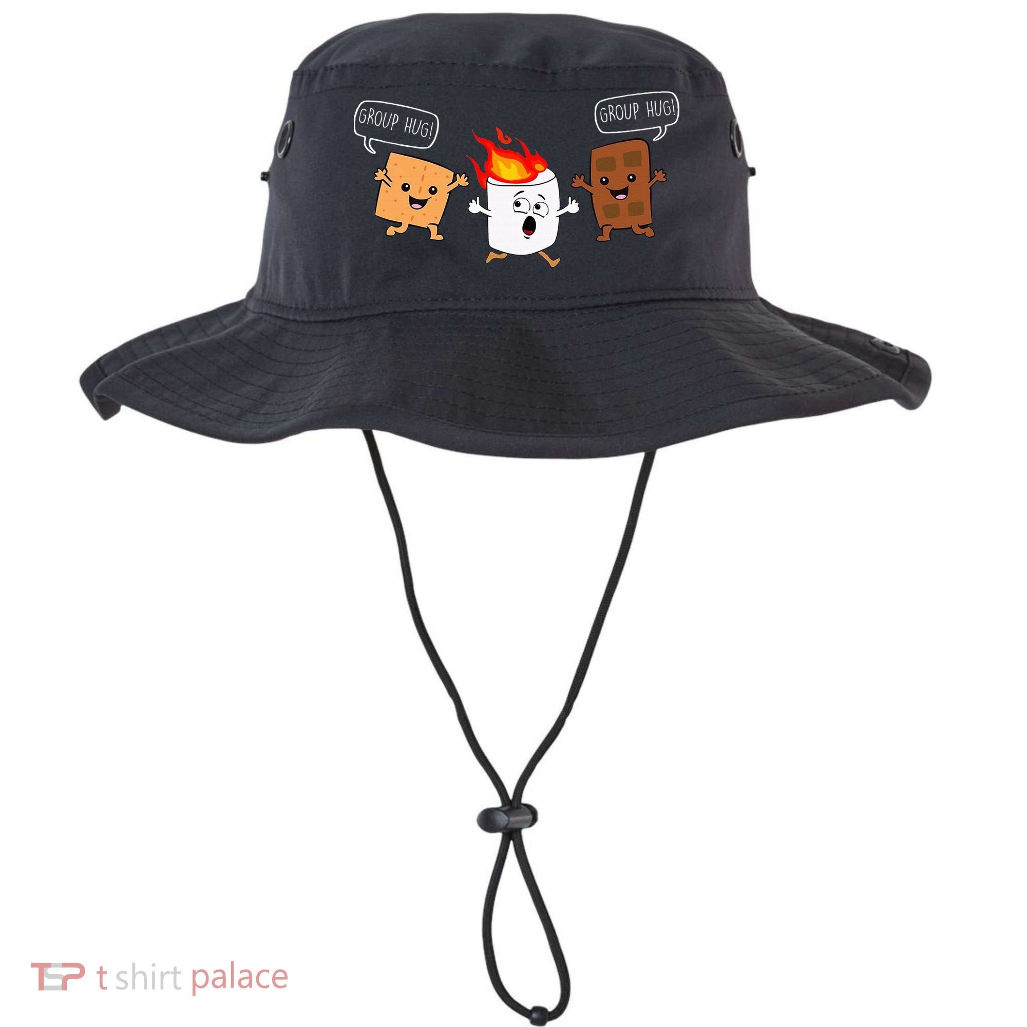 Group Hug Camping Campfire Chocolate Marshmallow SMores Bucket Hat