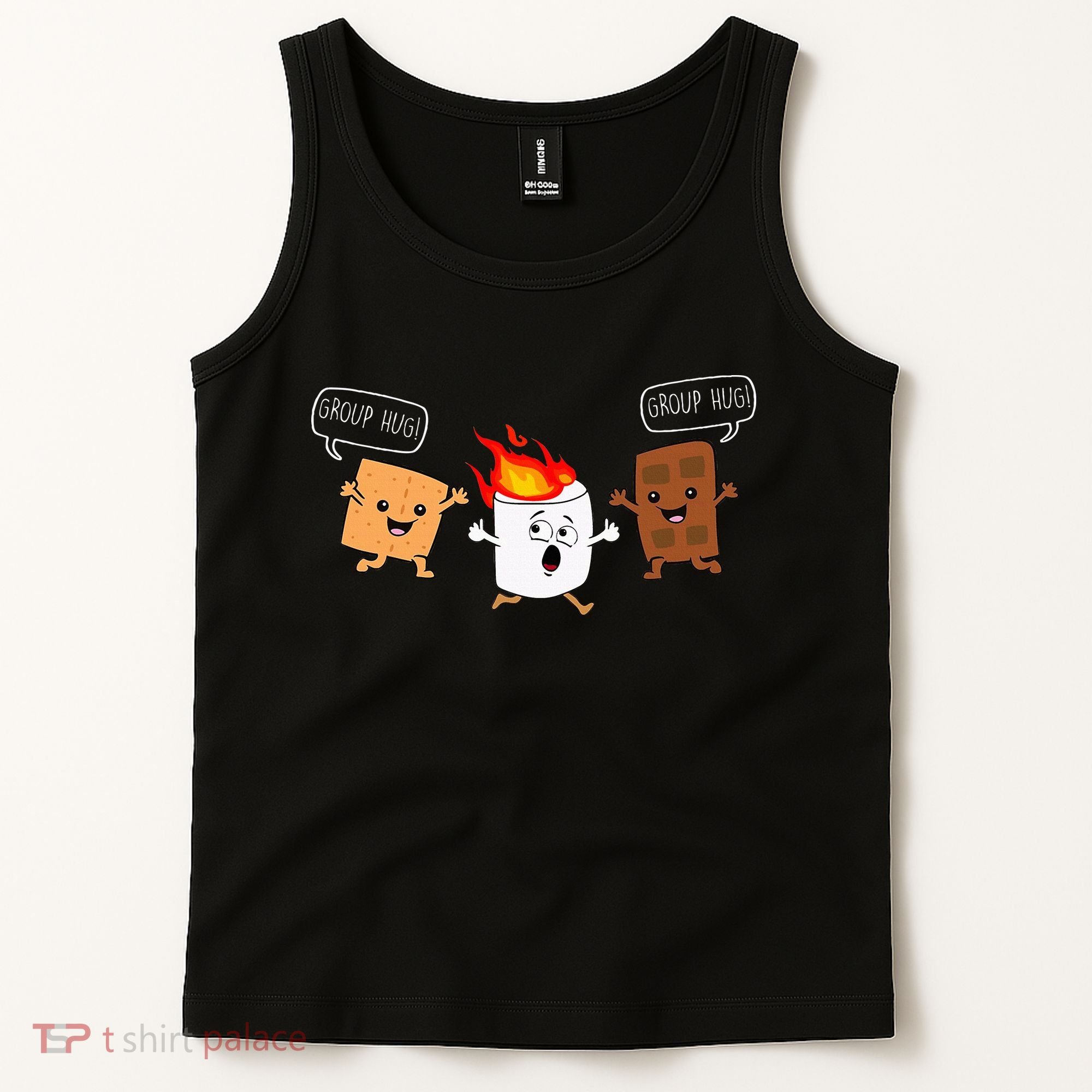 Group Hug Camping Campfire Chocolate Marshmallow SMores Tank Top