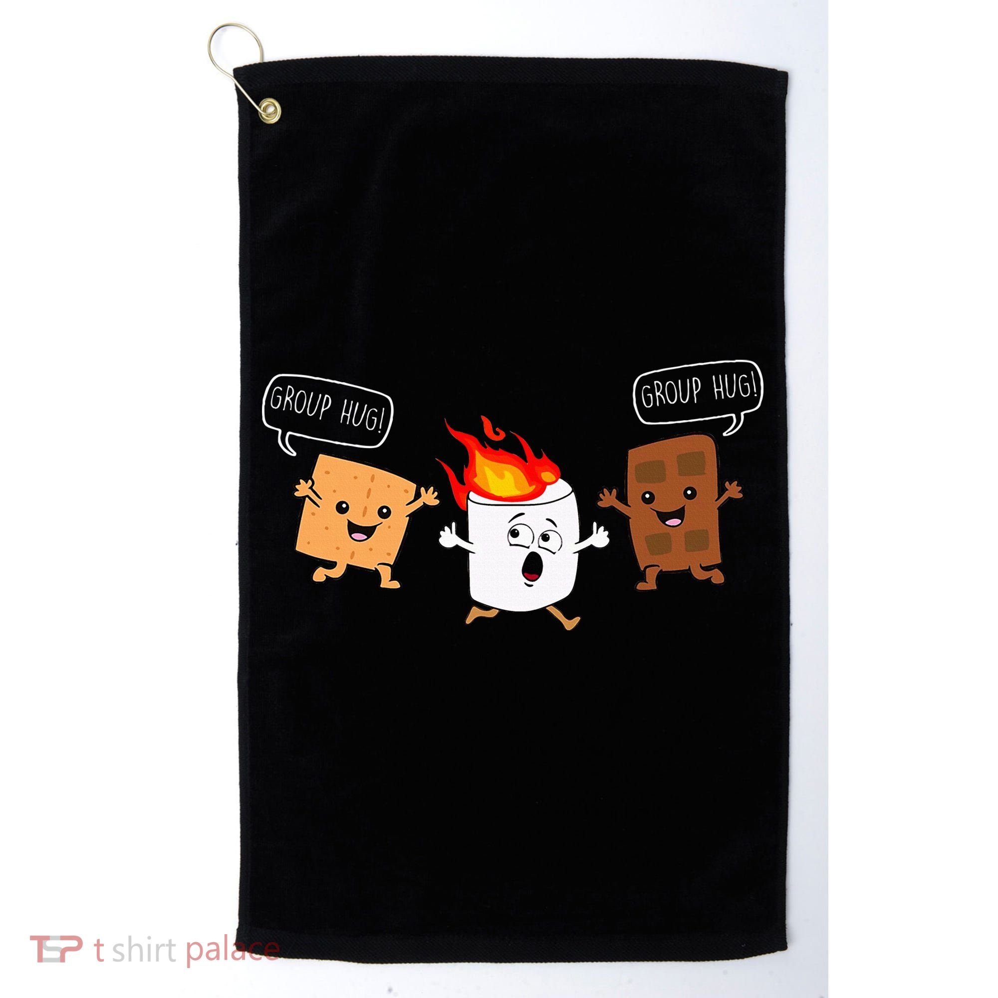 Group Hug Camping Campfire Chocolate Marshmallow SMores Golf Towel