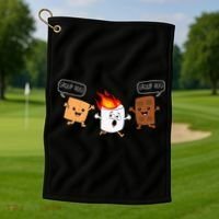 Group Hug Camping Campfire Chocolate Marshmallow SMores Golf Towel thumb 1