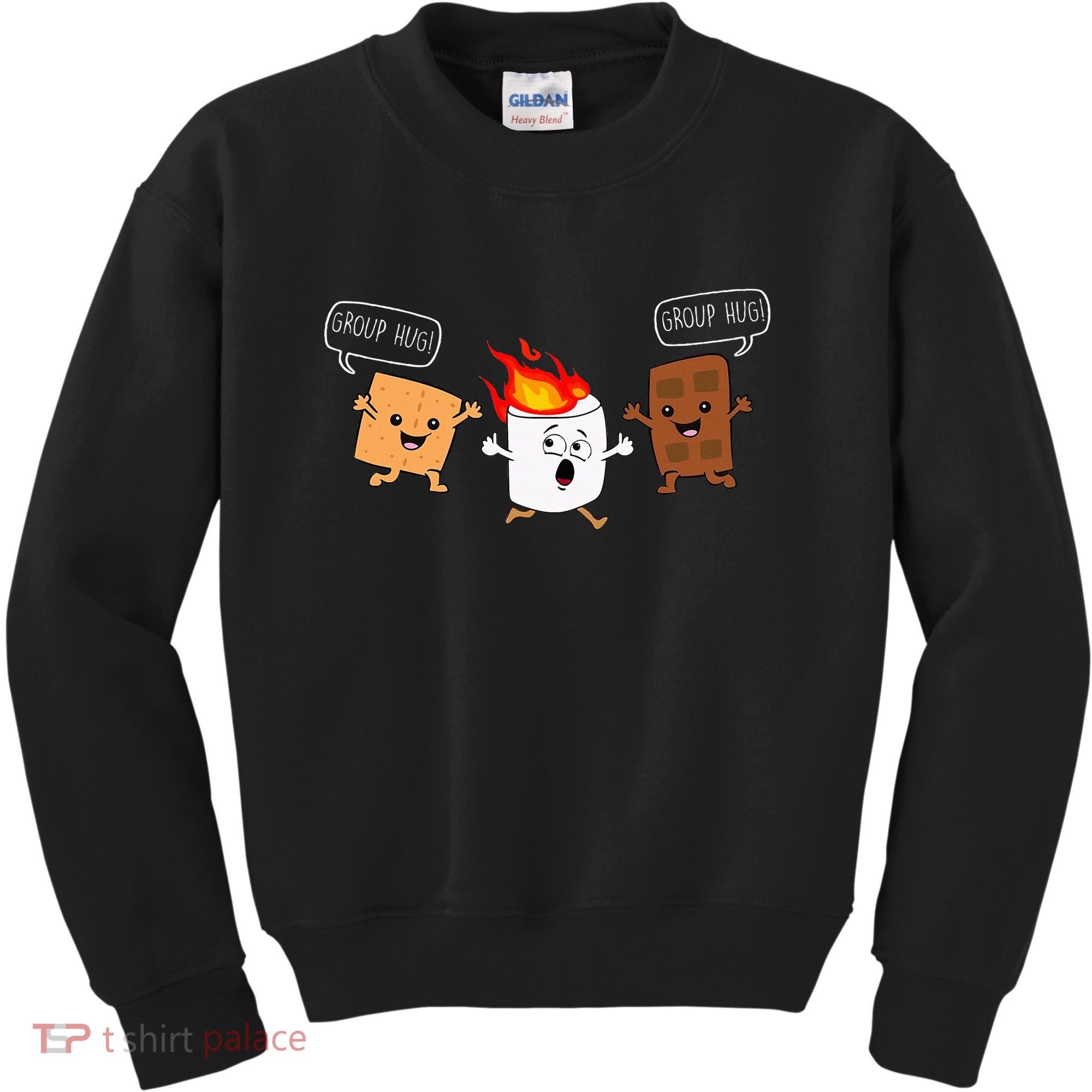 Group Hug Camping Campfire Chocolate Marshmallow SMores Kids Sweatshirt